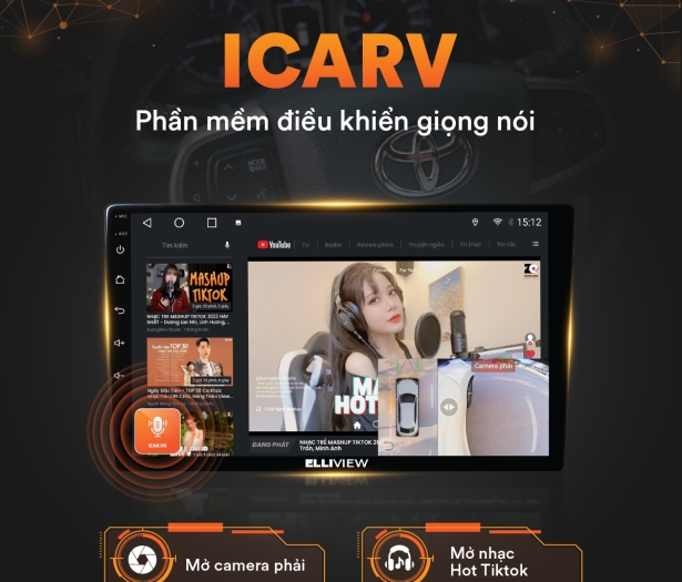 Màn hình Android liền cam 360 ICAR Elliview S4 Deluxe