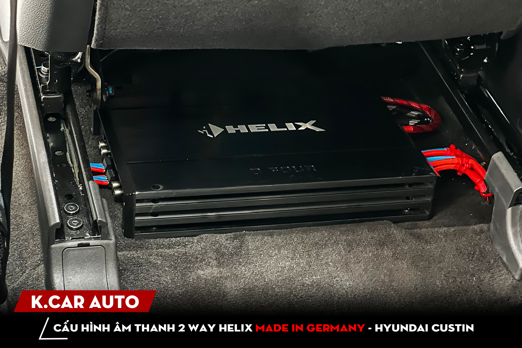 Amplifier 4 Kênh Công suất HELIX D FOUR - Lắp đặt bài bản lên Hyundai Custin 